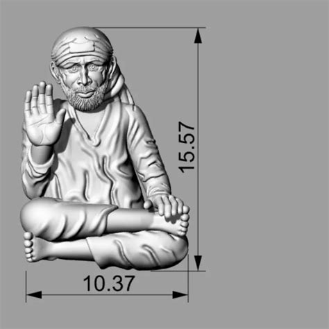Sai Baba 3D Model Seated Stance Pendant - Divine Accessory