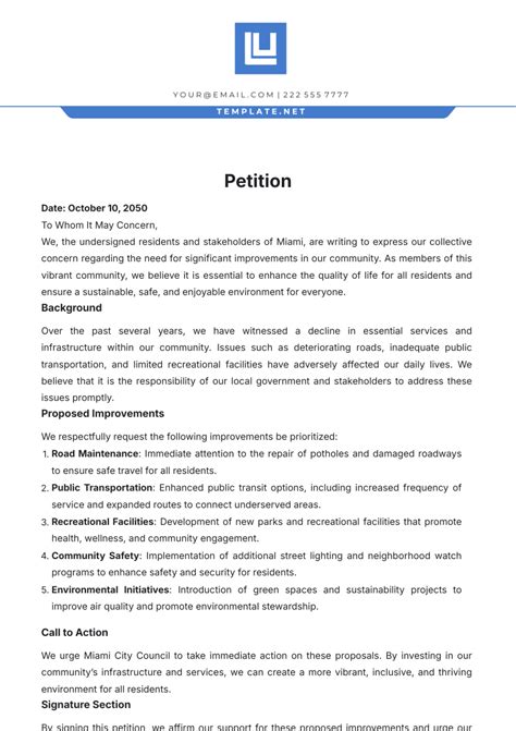 Free Petition Templates to Edit Online