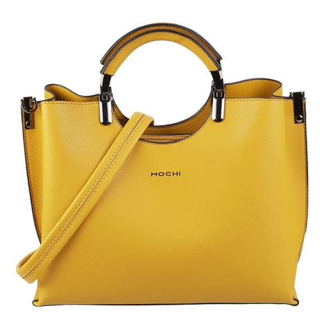 Mochi Womens Synthetic Yellow Satchel Bags (One Size) : Amazon.in: Fashion