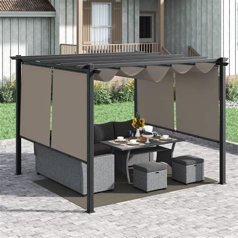 Amazon.com: Pérgola retráctil de aluminio para exteriores de 10 x 10 ...