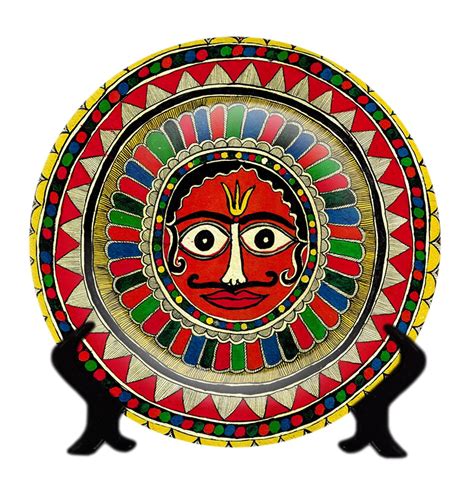 Buy JIKRAA Ceramic Madhubani Print Handcrafted Plate (Multi_8.2 Inch X ...