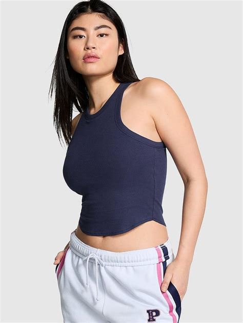 Buy High-Neck Ribbed Tank Online | Victoria's Secret India