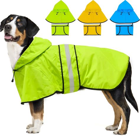 Dolitego Dog Raincoat - Reflective Dog Rain Coat, Waterproof Dog Jacket ...