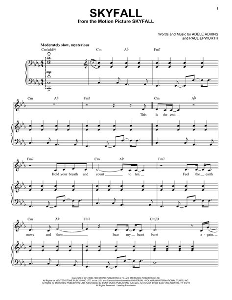 Skyfall partition par Adele (Piano et Chant – 99814)