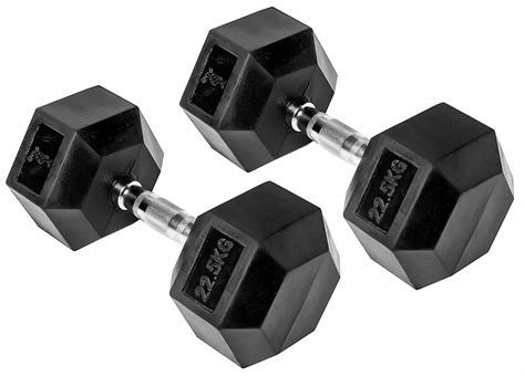 Buy Physique Rubber Coated Hex Dumbbell, 2 x 22.5Kg Online at Low ...