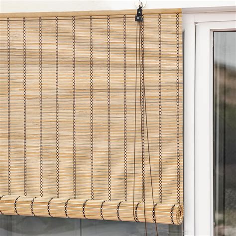 ABOUT SPACE Bamboo Curtain - W 4 ft x H 6 ft - Roll up Bamboo Curtain ...