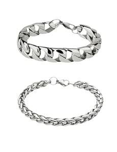 Stylish Men's Stainless Silver Plated Jewellery Set – Elegant & Durable ...