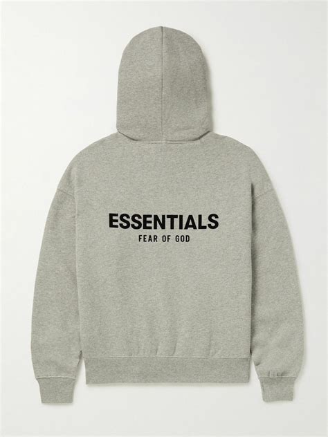 Fear of God Essentials Kids - Logo-Flocked Cotton-Blend Jersey Hoodie ...