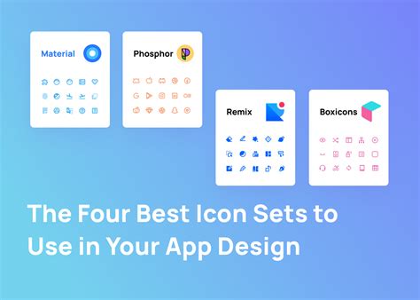 The four best icon sets to use in your app design - Visily