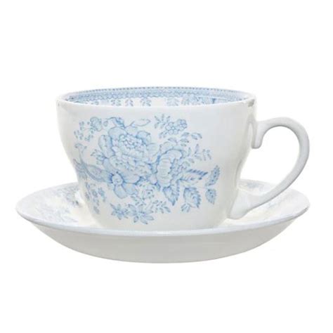 Blue Asiatic Pheasants Breakfast Cup & Saucer Set – plateandpeonie