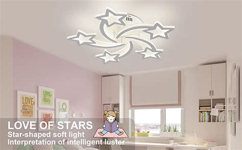 Rj -60W Modern 5 Lights Head Star Shape Ceiling Light With Dimmable ...