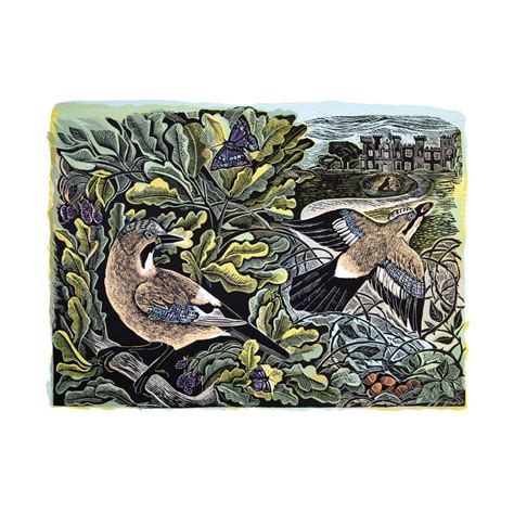 Knepp Jay and Oak Tree | Lino Cut – Angela Harding