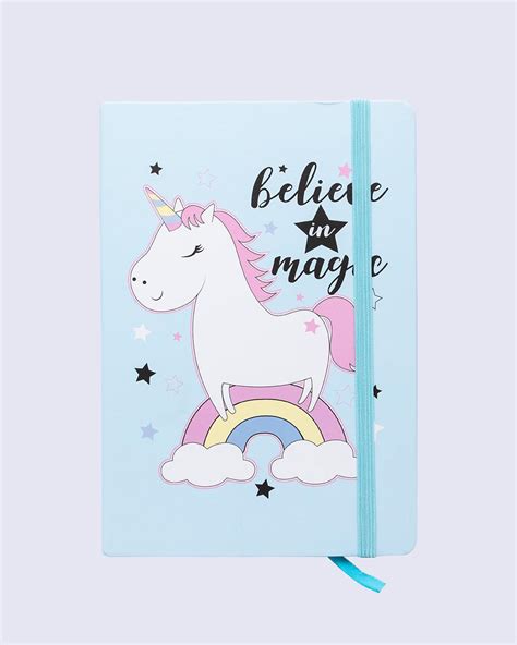 Notebook, Unicorn Print, Light Blue, Paper - MARKET 99 – MARKET99