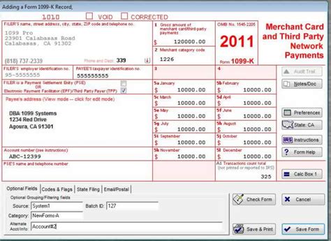 Bildergebnis für Form 1099-K