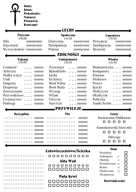 Vampire The Masquerade Character Sheet Doundrella's Vampire: The