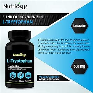 Buy Nutriosys L-Tryptophan 500mg - 90 Veg Capsules Online at Low Prices ...