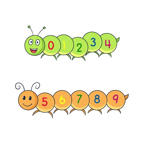 Learn the numbers on the caterpillar body | Premium Vector