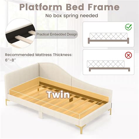 Giantex Twin Size Upholstered Daybed, Rivet-Tufted India | Ubuy