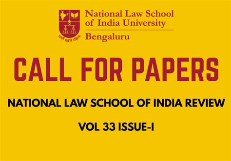 Call for Papers: NLSIR Vol 33 Issue 1 | NLSIU Banglore