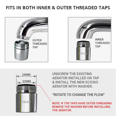 X22 Dual Flow Chrome Finish JET and ECO Flow Aerator — ECO365
