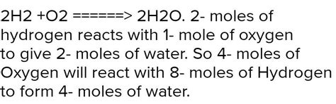 10 moles of hydrogen are allowed to react with 6 moles of oxygen. How ...