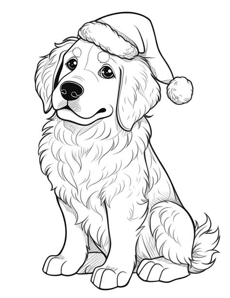Christmas Coloring Dogs - Free coloring pages to print