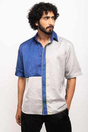 Buy Designer Neon Piping Color Blocked Shirt for MenOnline