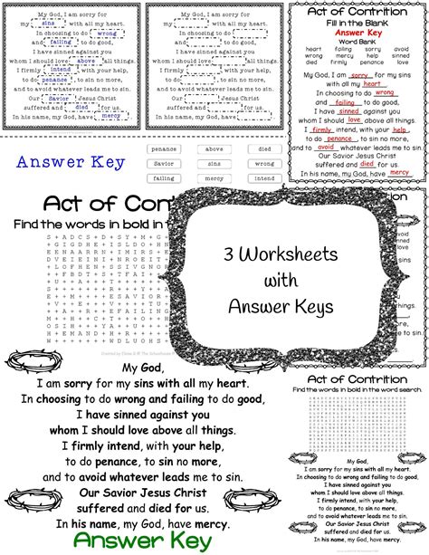 Act of Contrition Prayer Pack | Made By Teachers