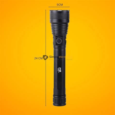 MZ M982 Zoomable Metal LED Torch (24cm, Rechargeable) | Simple Electronics