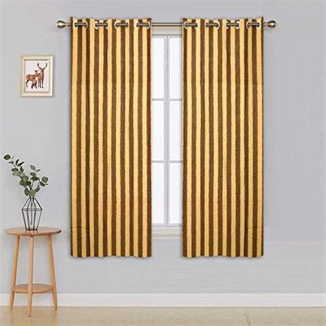 Buy FAB STORE Cotton Ring Window Curtains (2 Pieces Combo) - Brown ...