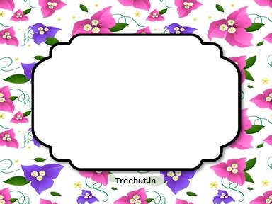 Bougainvillea Flowers Free Printable Labels, 3x4 inch Name Tag