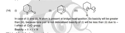 What is the basicity order here...which is more basic..\n\n14) n n =o k ...