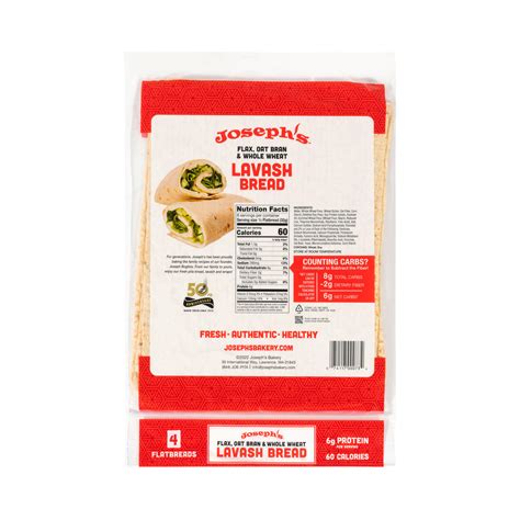 Flax, Oat Bran & Whole Wheat Lavash – Joseph's Bakery