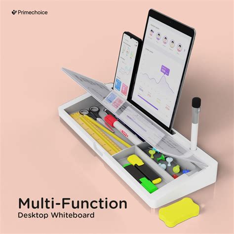 Premium Glass Whiteboard & Desk Organizer for Desktop and Computer ...