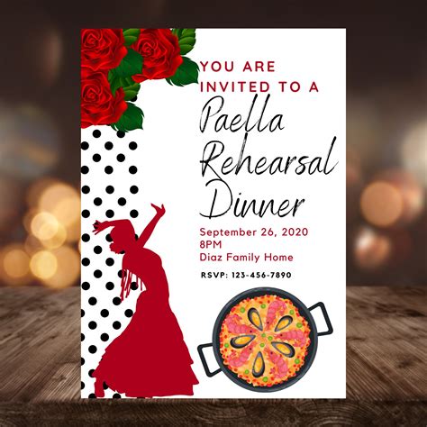 Paella Birthday Party, Paella Party Invitation, Spanish Paella Party ...
