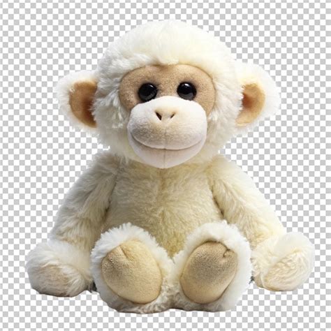 White stuffed animal monkey transparent background | Premium AI ...