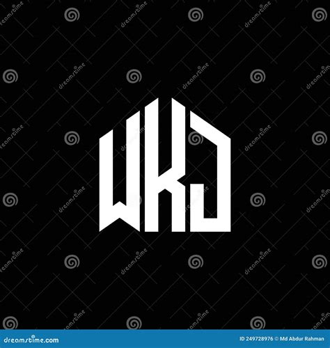 WKJ Letter Logo Design on BLACK Background. WKJ Creative Initials ...