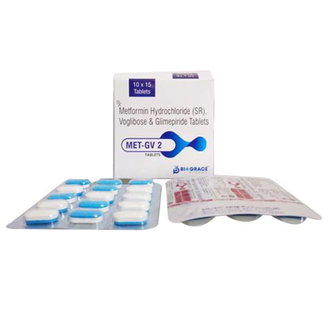 MET-GV2 (10*10) Tablets Gurgrace Pharmaceuticals