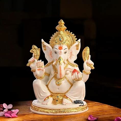 Buy SWAYAM DECOR Creating Ambience Polyresin Marble Ganesh Ji Idol ...