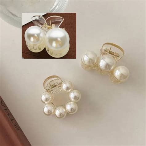 RSJ TRADERS-Korean 3Piece Big pearl 4.5Cm design Plastic Hair Claw ...