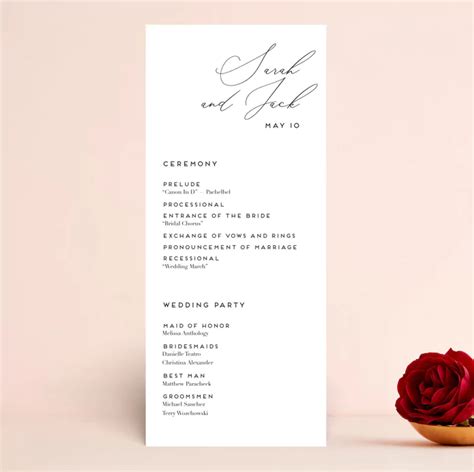 Image result for Example of a Simple Wedding Program