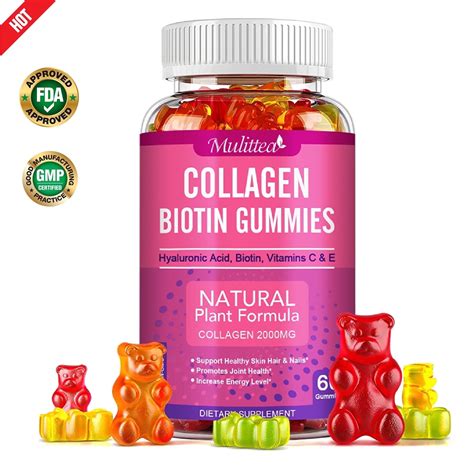 Collagen Biotin Gummies - Hair Skin Nails Vitamin Gummies - with Biotin ...