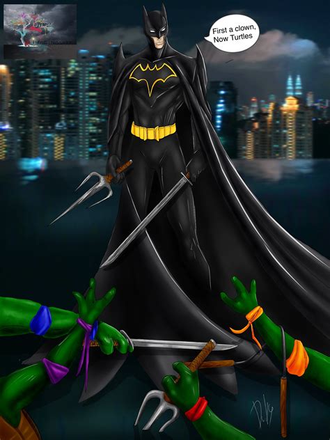 ArtStation - Batman vs ninja turtles