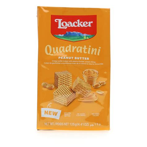 Loacker Quadratini Peanut Butter Wafer - 125gms (Pack of 1) : Amazon.in ...