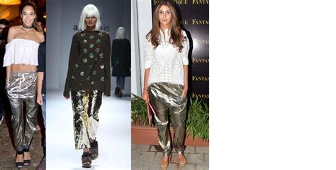 These celebrities and designers sent out the best metallic trousers ...