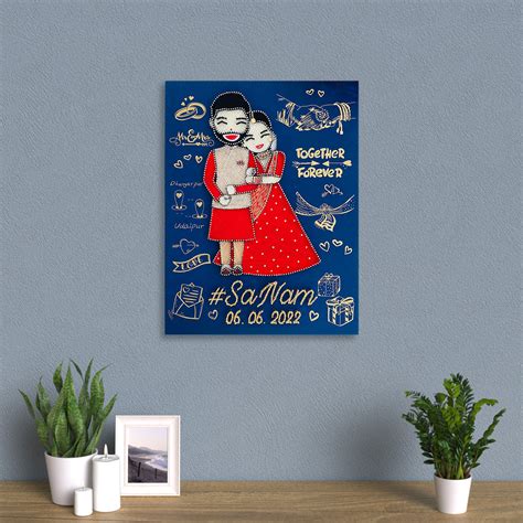 Buy String Art Wedding Couple Personalized Nameplate Online On Zwende