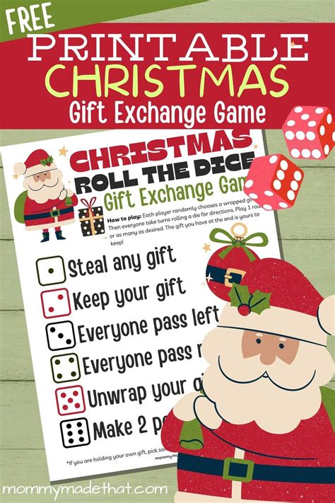 Super cute printable christmas gift exchange game – Artofit