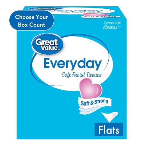 Buy Great Value Everyday Soft 2-Ply Facial Tissue, 160 Sheets Online at ...