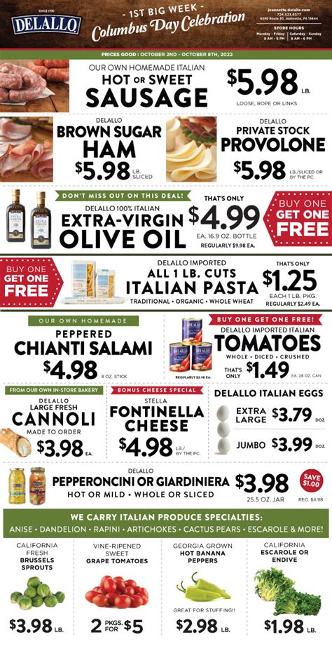 Weekly Italian Marketplace Ad - DeLallo Italian Marketplace