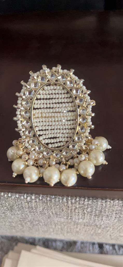 ZAVERI PEARLS Gold Tone Multi Pearl Strands Ethnic Kundan Adjustable ...